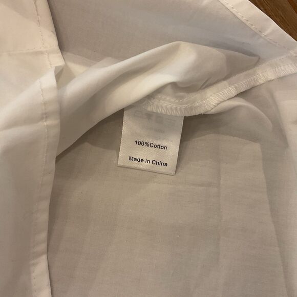 Tuckernuck x India Hicks White Cotton Britwell Blouse Large Long Sleeve NWT - Picture 8 of 11